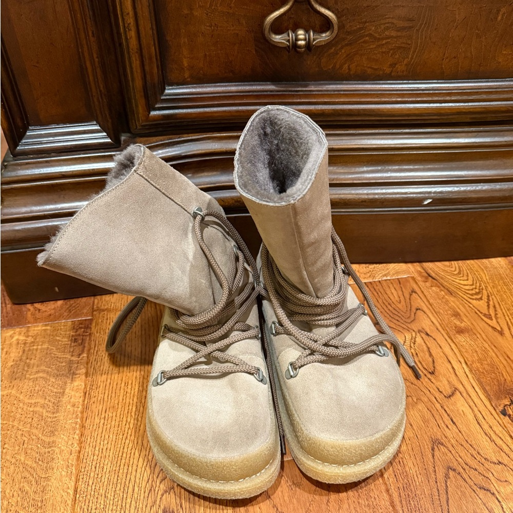 Birkenstock Uppsala Shearling Suede Taupe Boots